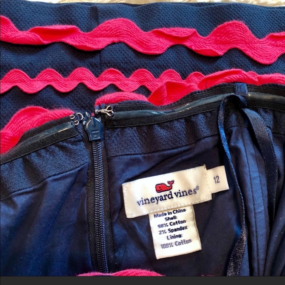 Vineyard Vines Ric Rac Dress Pink and Navy - Picture 2 of 4
